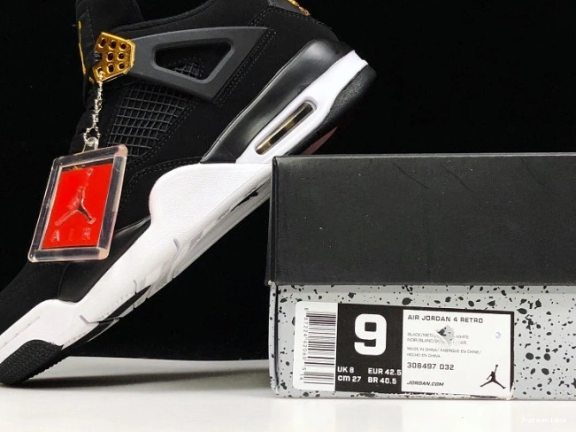 HYPE Black Jordan 308497-032 Metallic Gold-White Air Royalty 4 0816